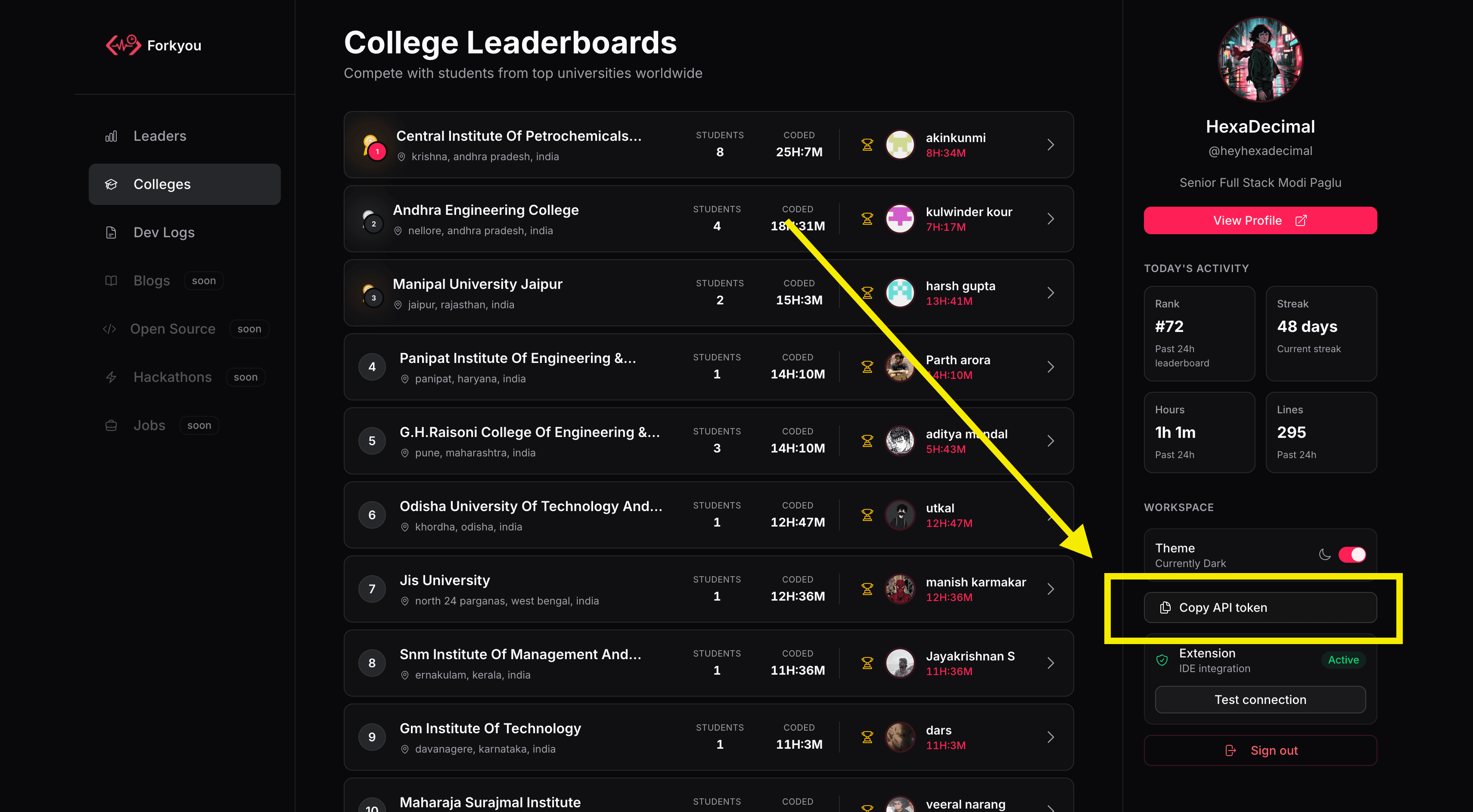 Test Connection button success state