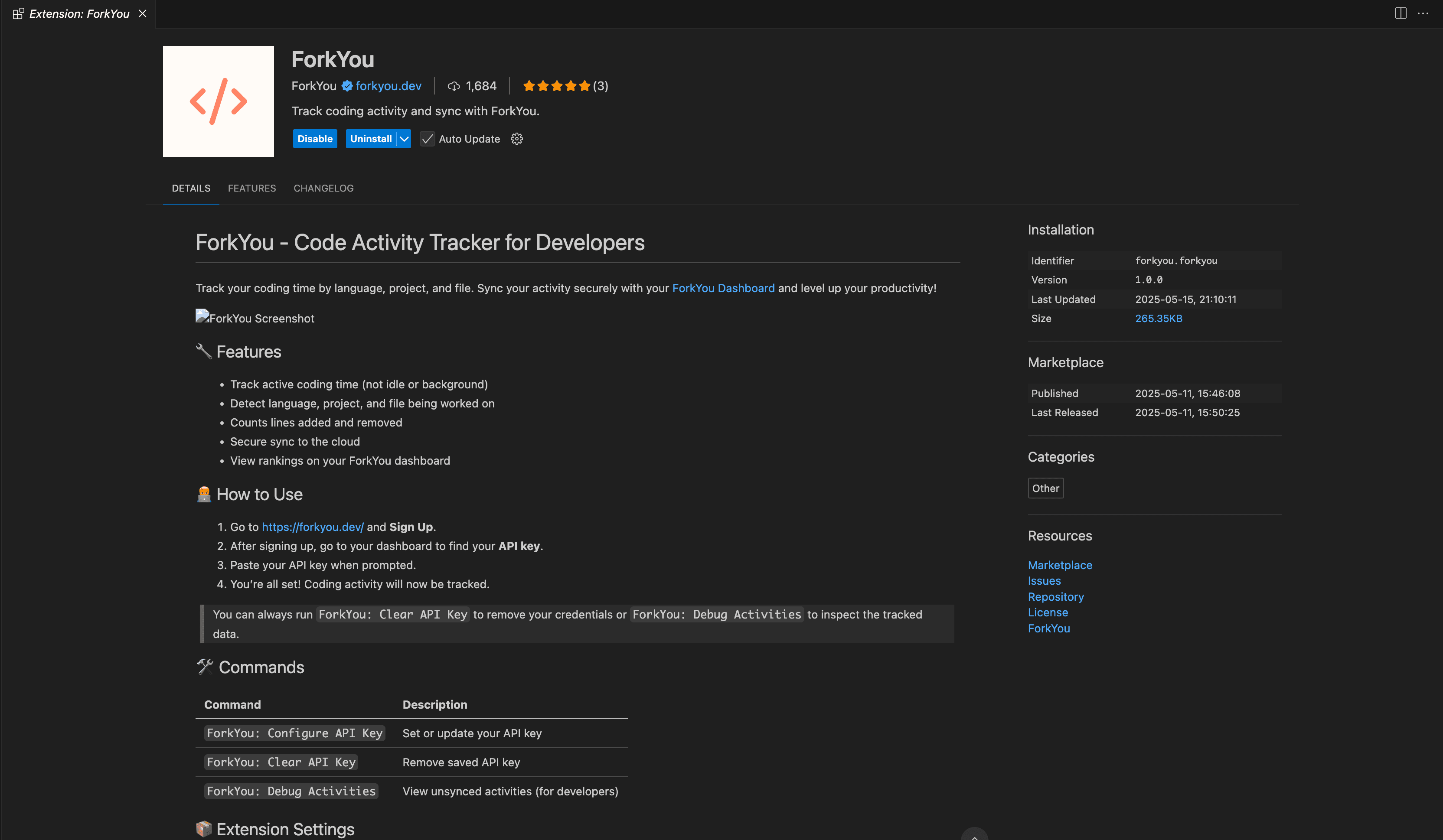 VS Code Marketplace Search Result